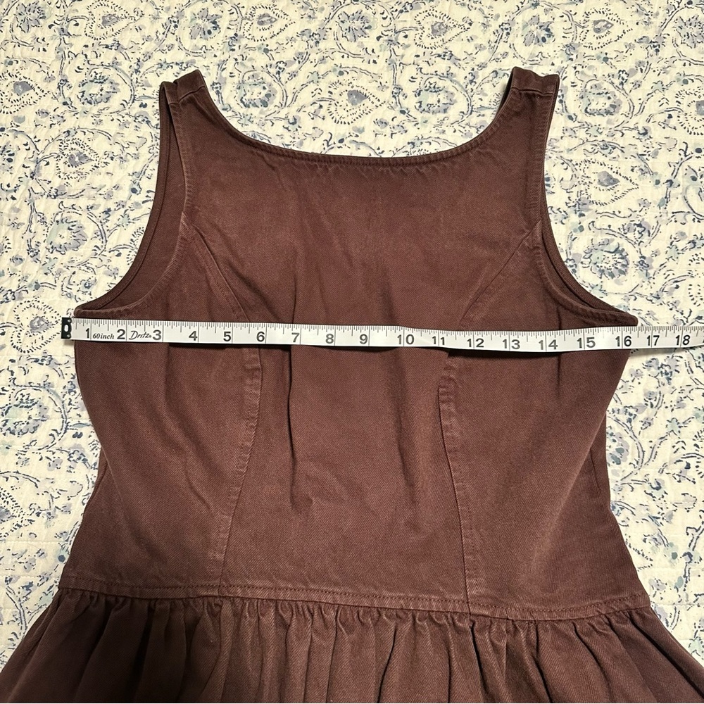 WAYF Amelia Denim Midi Dress Brown Women’s Medium 🤎 - Picture 8 of 11